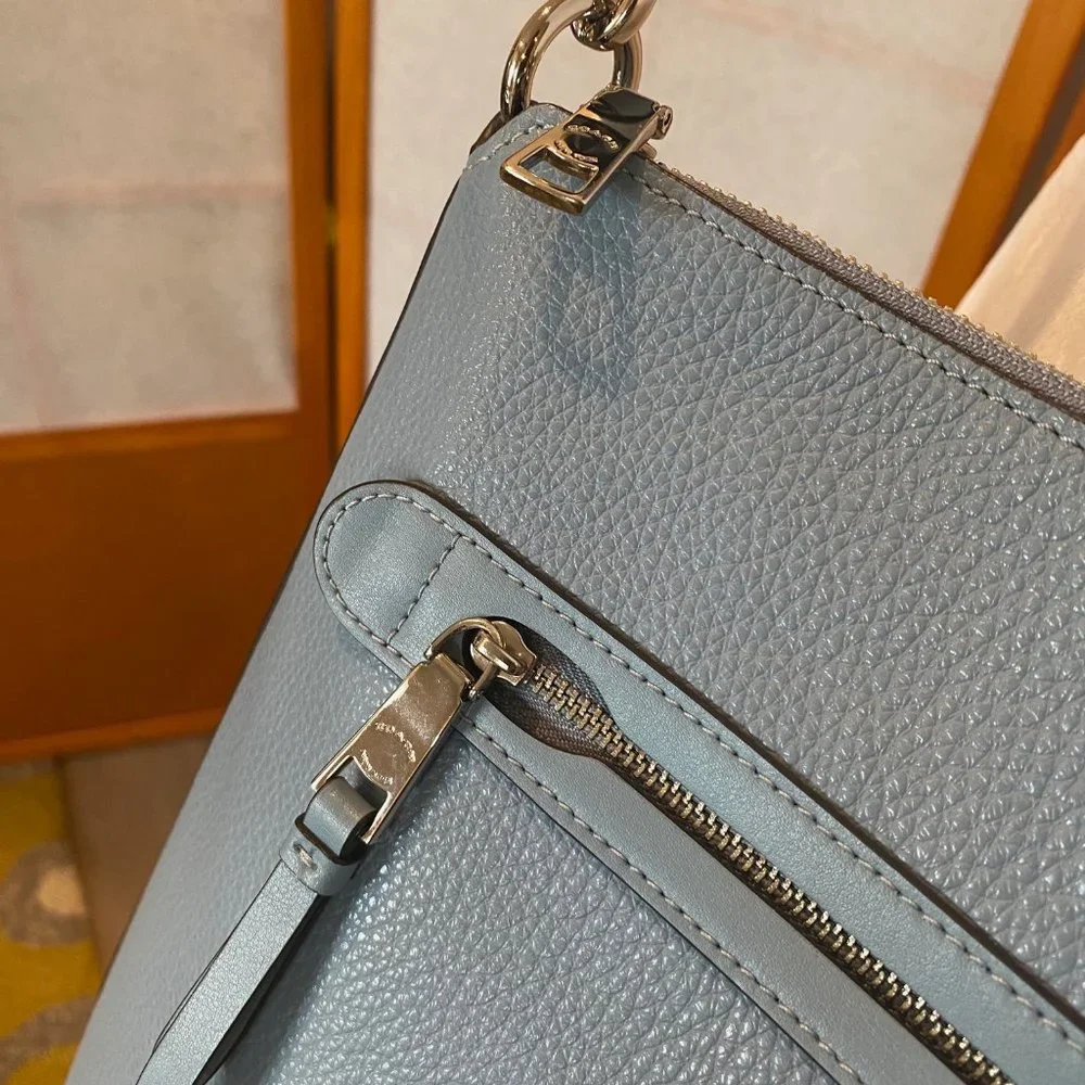 Coach Mae Crossbody Pebble Leather Bag - Cornflower Blue - Like New Condition - Picture 4 of 14